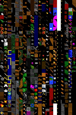 An oblique texture atlas in the style of Ultima VI