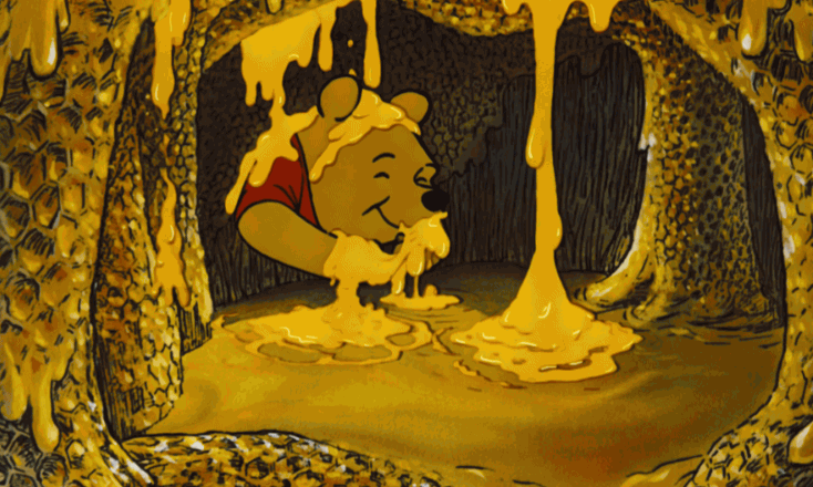 Winnie Pooh eats Honey