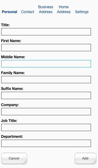 A settings modal for downloadable vcards.