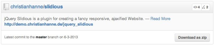 jQuery Github Widget -  Projekte einfach einbinden