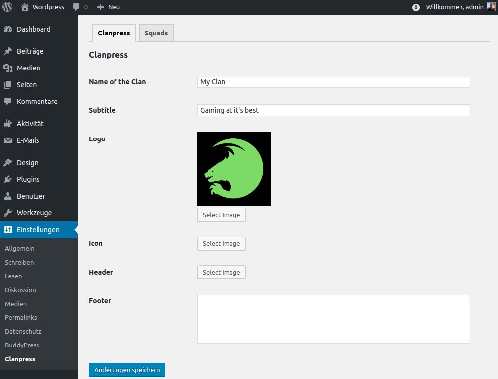 Einstellungen des Plugins